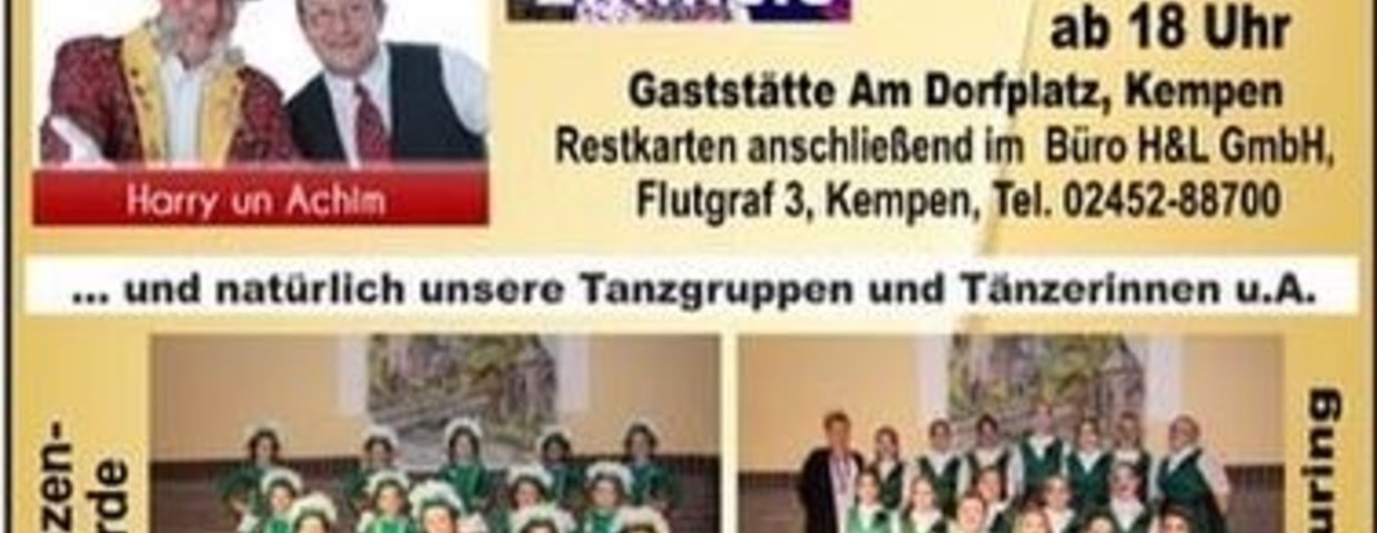 Vorverkauf Galasitzung und Comedyabend startet