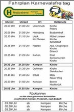 FahrplanKarnevalsfreitag