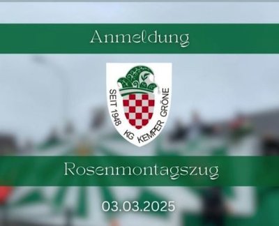 Anmeldung Rosenmontagszug