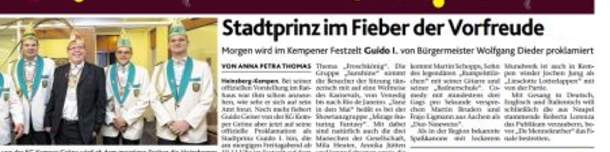 Stadtprinz im Fieber der Vorfreude